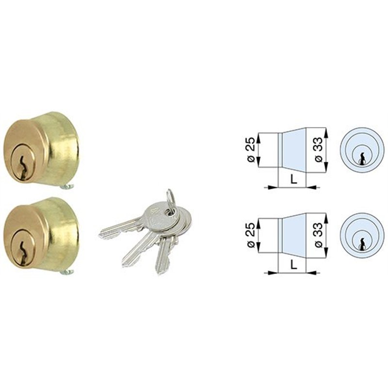 Pair of cylinders for lock apply MG MONTI 013200