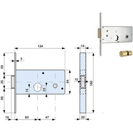 Lock for band MG MONTI 805 602 134x64