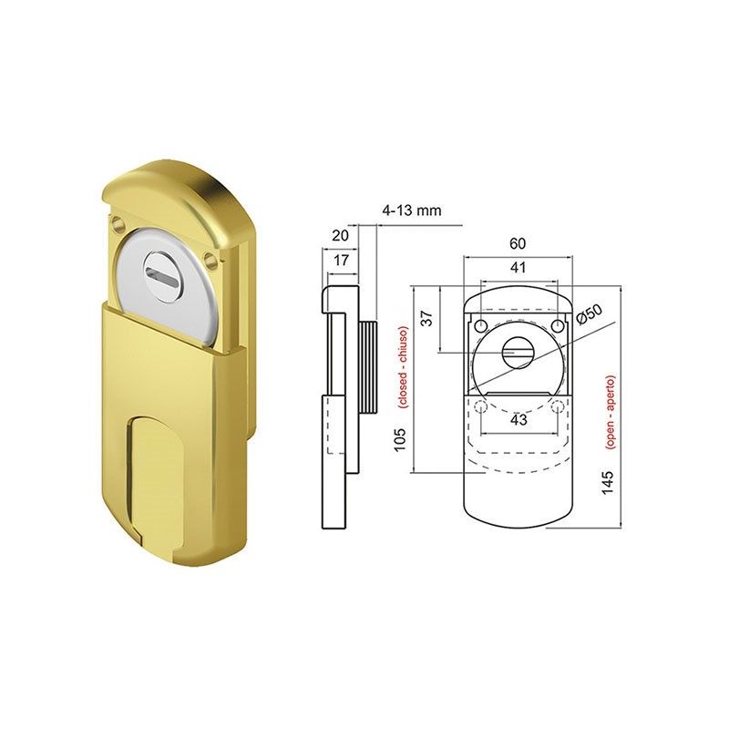 Protezione a chiave magnetica per cilindro DISEC MG351 MINI