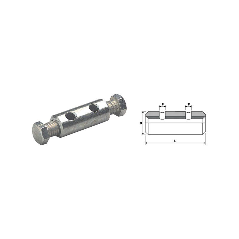 FILOFOR double barrel clamp for galvanized steel ropes with double screw