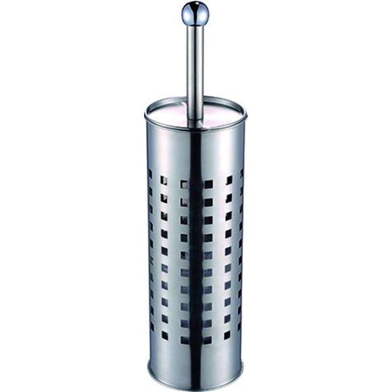 Portascopino WC INOX VIGOR tondo da appoggio