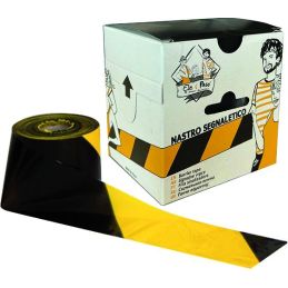 Yellow / black warning tape roll 200 mtl