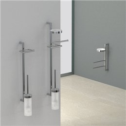 Colonna a parete porta rotolo/scopino B9823 Colombo Design