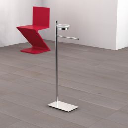 Free-standing towel holder/soap dispenser B9902 by Colombo Design, height 68 cm.