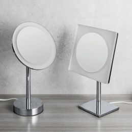 Standing magnifying mirror with LED light B9750 Colombo Design