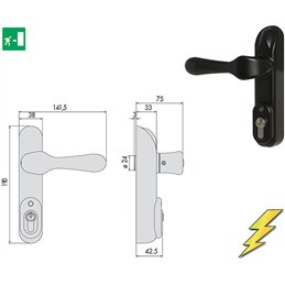 Elettromaniglia CISA 07074.80 per maniglioni antipanico applicare