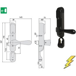 CISA electric handle 07074.70 for panic exit devices