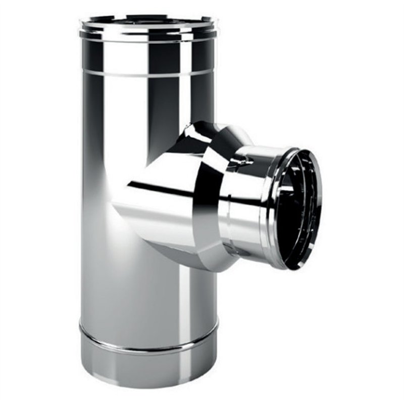 Raccordo a T 90° ridotto MT9R Mono Inox Aisi316 Canna fumaria