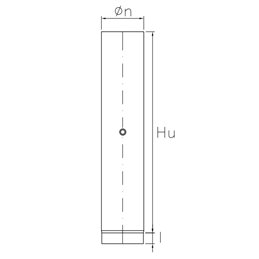 1 meter tube with SDT1PF DESIGN probe insertion, 2mm thickness for wood stoves