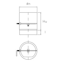 Pipe L 0.25 m with damper for DESIGN De Marinis steel stoves