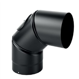 0-90 ° swivel bend with SDC9IG DESIGN INSPECTION 2mm thickness for wood stoves