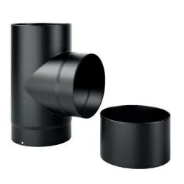 Raccordo a T 90° con tappo SDT9 DESIGN spessore 2mm per stufe a