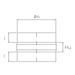 Male / male sleeve SDMM DESIGN 2mm thickness for wood stoves