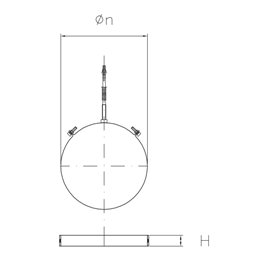 Collare a muro con tassello SDCM per serie DESIGN tubo stufa a