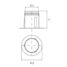 Rosone telescopico per tubo stufa DESIGN SDRT