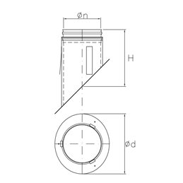 45 ° telescopic canopy for DESIGN SDRT45E stove pipe