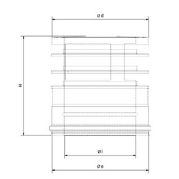 Cappello terminale ad anelli I2TLN ISO25 INOX Canna fumaria
