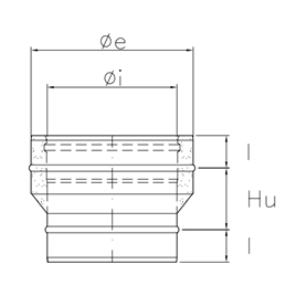 Single-double junction double wall flue ISO25 De Marinis Inox