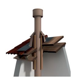 Wooden roof passage SLIM PASS-THROUGH element for STAINLESS STEEL flue