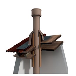 Passaggio tetto legno elemento PASSANTE SLIM per canna fumaria INOX