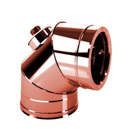 90° bend with inspection of double wall flue ISO25 De Marinis Copper