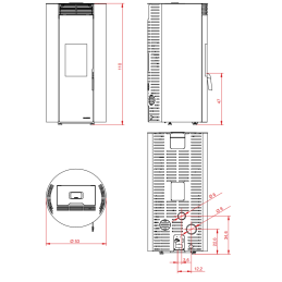 Stufa a pellet Palazzetti Ecofire Emily 9 Pro-2 Kw 5 stelle