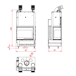 PALAZZETTI Ecomonoblocco wood-burning fireplace WTX 70 Air