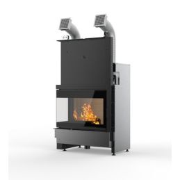 Wood-burning fireplace PALAZZETTI Ecomonoblocco WTX 80 Air corner 5 STARS