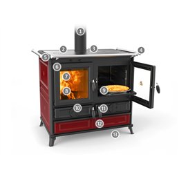 Cucina a legna Thermorossi Viola EVO Ceramica 12,1Kw