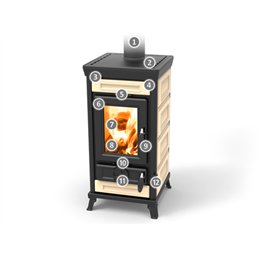 Thermorossi Sofia EVO Maiolica wood stove 7.4 Kw