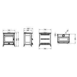 Stufa a legna con piano cottura e forno Thermorossi Agorà 12,3Kw