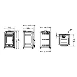 Wood stove with hob and oven Thermorossi Filò 10.8Kw