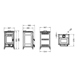 Wood stove with hob and oven Thermorossi Filò 10.8Kw