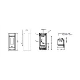 Stufa a legna Thermorossi Essenza Evo Wood Stone 10,1Kw