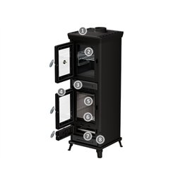 Wood stove with oven Thermorossi Agnese EVO Easy 7.4Kw