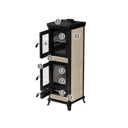Wood stove with oven Thermorossi Agnese EVO Maiolica 7.4Kw