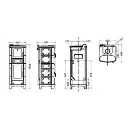 Wood-burning thermo stove ARDHEA-F Evo5 Maiolica Thermorossi