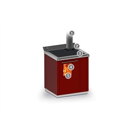 Termocucina a legna BOSKY 30 SQUARE EVO 5 Thermorossi 11,1kW 5