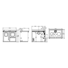 Termocucina a legna BOSKY F30 SQUARE EVO 5 Thermorossi 11,1kW 5