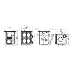 Termocucina a legna BOSKY COUNTRY 30 EVO 5 Thermorossi 11,1kW 5