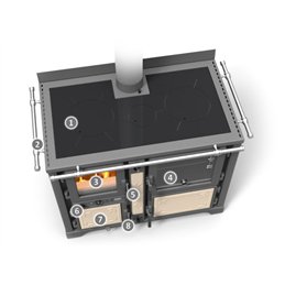 Termocucina a legna BOSKY COUNTRY F30 EVO 5 Thermorossi 11,1kW
