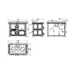 Termocucina a legna BOSKY COUNTRY F30 EVO 5 Thermorossi 11,1kW