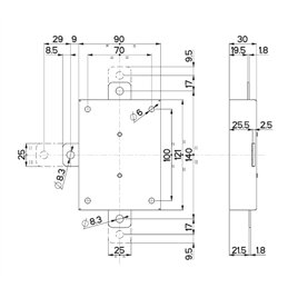 Diverter for five-fold locks Mottura 96.145