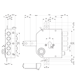 Lock apply European cylinder 38.650 fivefold with half turn