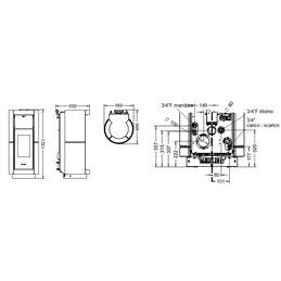 Termostufa a pellet Thermorossi DORICA Maiolica Supreme Idra 22