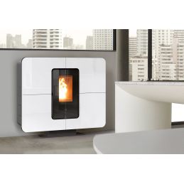 Termostufa a pellet Thermorossi SLIMQUADRO IDRA 14 Cristallo