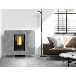 Termostufa a pellet Thermorossi SLIMQUADRO IDRA 14 Gres