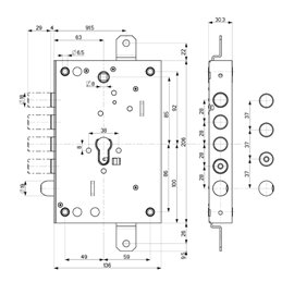 Serratura porta blindata Mottura 82.771W triplice INFILARE 1/2g