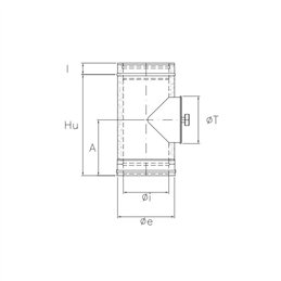 High temperature inspection module N2ITH ISO25 MATT BLACK Double wall flue