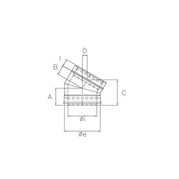 30° bend RM2C3 ISO25 HAMMERED COPPER Double wall flue pipe